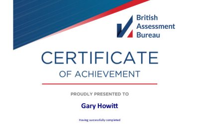 Gary Howitt qualifies as internal auditor for the ISO 27001 standard